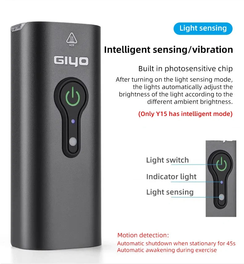 GIYO Bicycle lights 2000LM Bicycle Headlight ,IPX6 Waterproof , Front Light 6 Gear Mode 4800mAh USB Charing