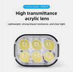 GIYO Bicycle lights 2000LM Bicycle Headlight ,IPX6 Waterproof , Front Light 6 Gear Mode 4800mAh USB Charing